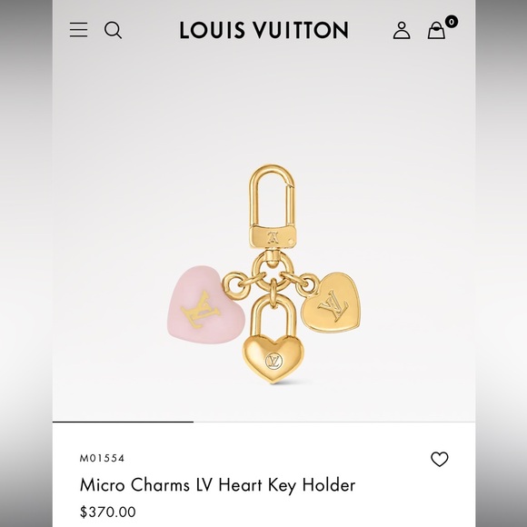 Louis Vuitton Micro Charms LV Heart Key Holder / keychain / charm, pink - Picture 1 of 12